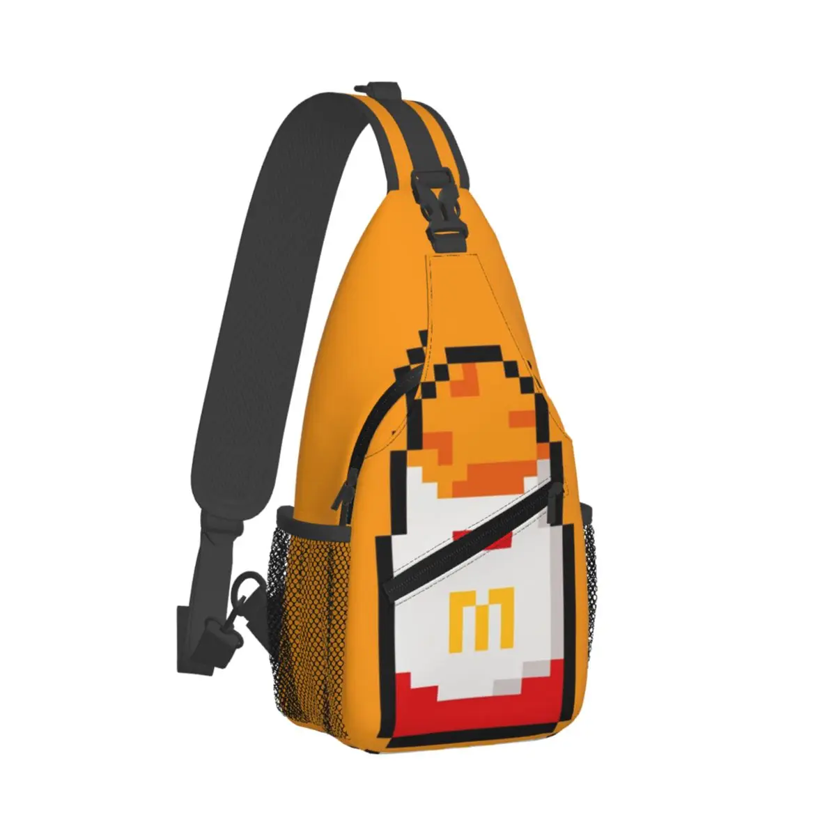 French Fries, McDonald-Pixel Sling Chest Bags Crossbody Shoulder Backpack Outdoor Sports Daypacks Fashion Bag