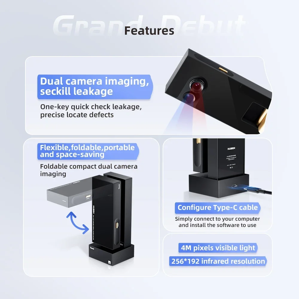 Qianli L256 iStele Dual-Spectral Thermal Camera Fordable Infrared Imaging Camera for PCB Board Short Circuit Leakage Detection