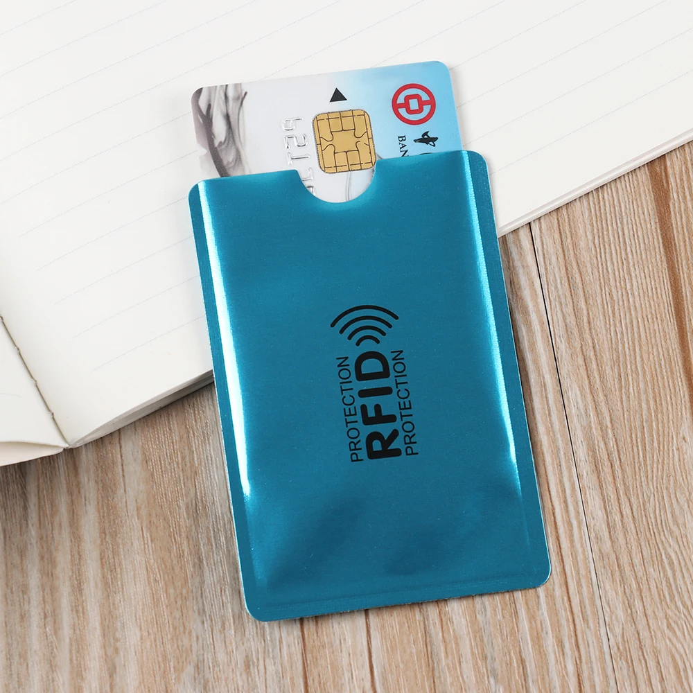 5Pcs Anti Rfid Colors Blocking Reader Lock Card Holder Id Bank Card Case Protection Metal Credit Card Holder Aluminium