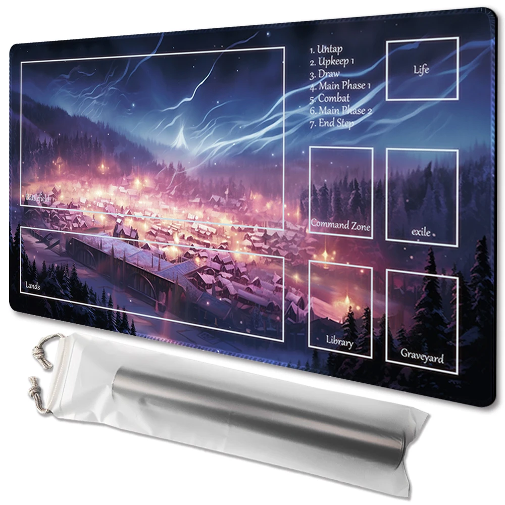 

Aurora Village-Board Game TCG Playmat Table Mat Game Size 60X35 CM Mousepad Compatible for MTG CCG