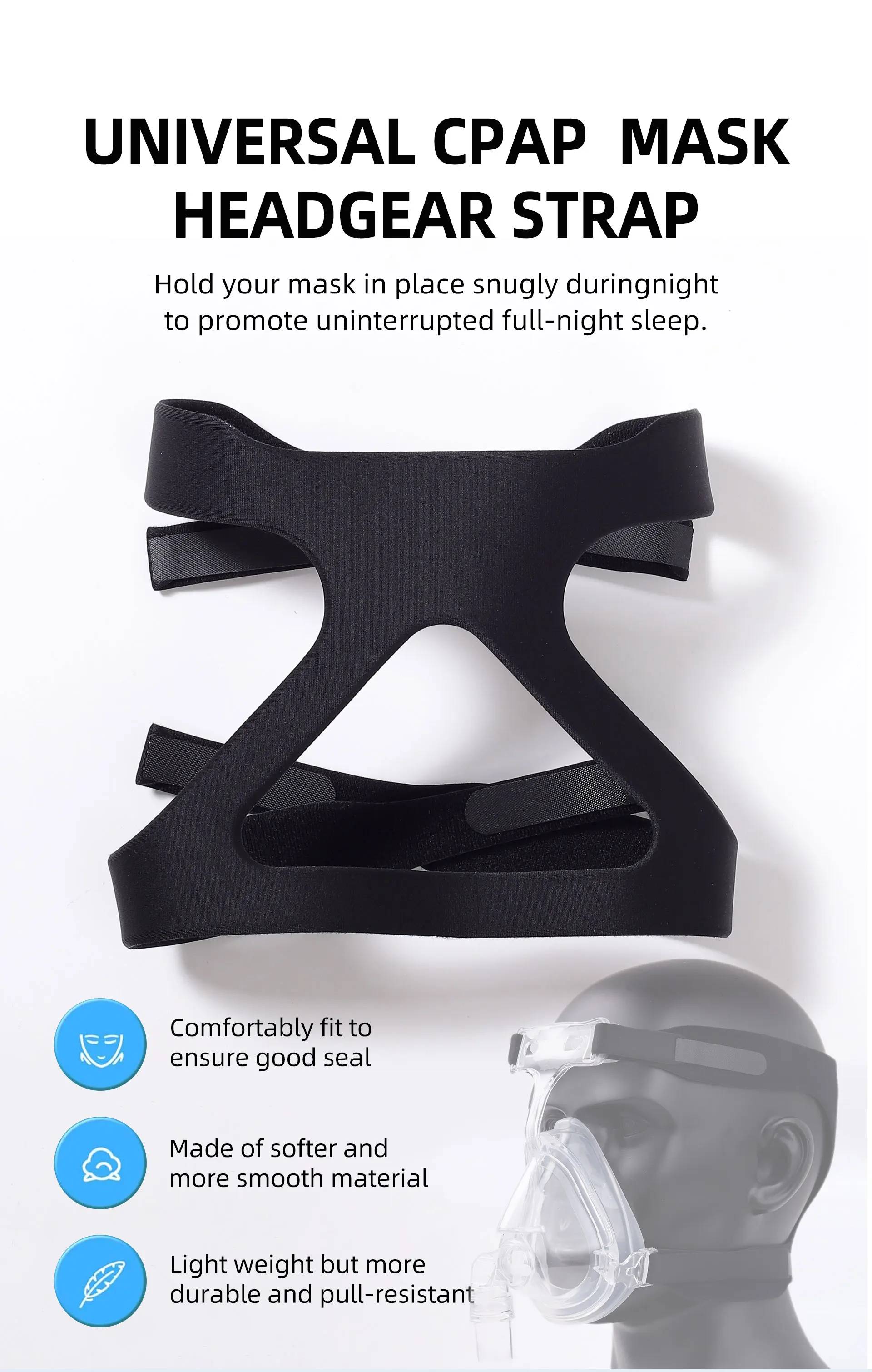 

Сменный ремешок для головных уборов CPAP для масок CPAP ResMed P10 F10 F20, универсальные эластичные ремни для головных уборов, улучшенные эластичные и многое другое