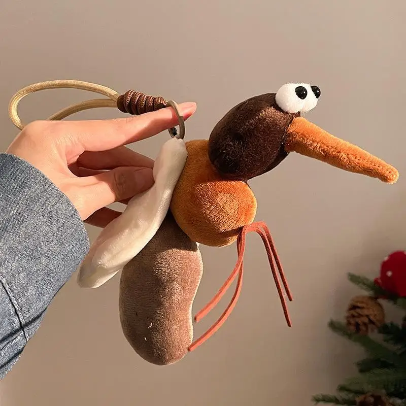 Mosquito Plush Insect Pendant Cockroach Fly Insect Series Keychain Hanging Ornaments Decoration Backpack Charm Birthday Gift