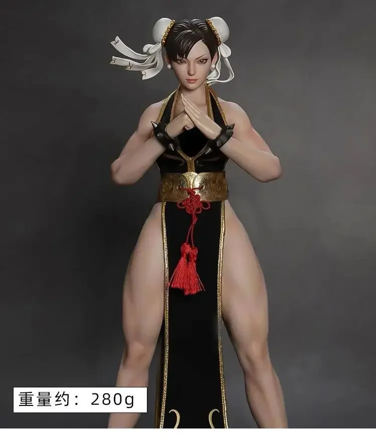 Chun Li Game Street Cosplay Costume pour femme, robe de combat noire, style chinois, Cheongsam, perruque pour adulte, bleu,