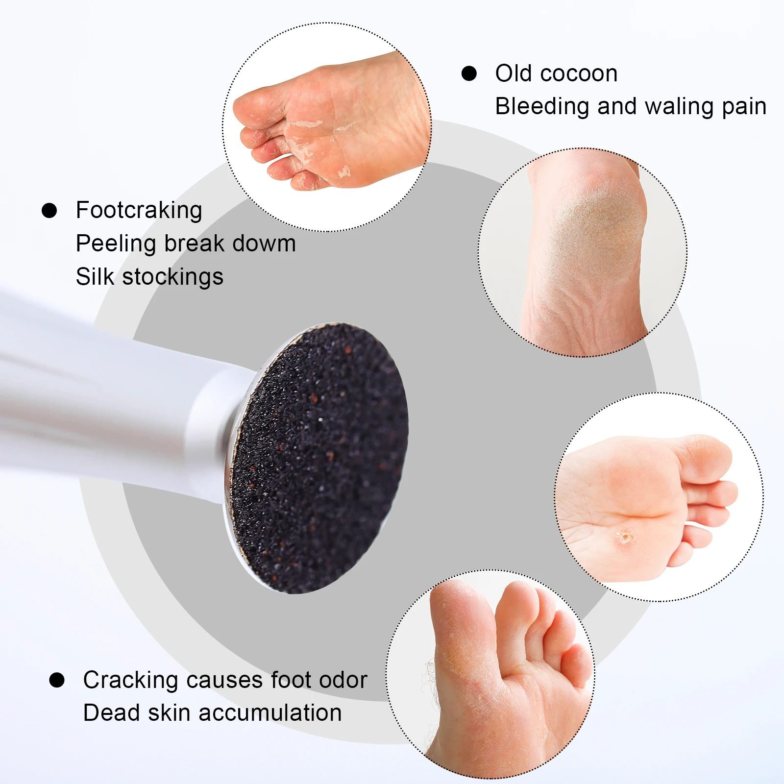 Foot Dead Skin Sandpaper Smart Wheel Pedicure Disc File Manicure Tool Replaceable Sandpaper Cuticle Callus Remover 25MM