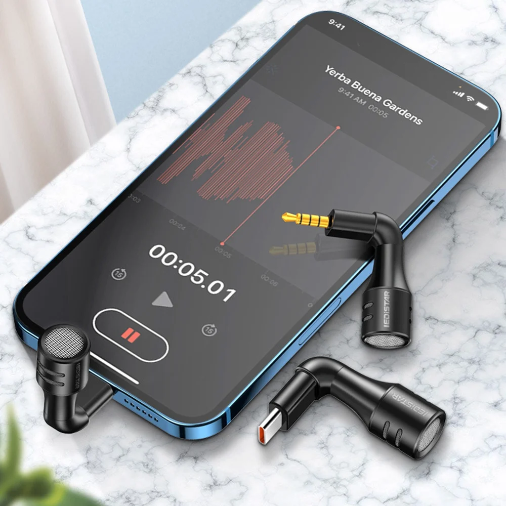 Ledistar ไมโครโฟนคอนเดนเซอร์สำหรับสมาร์ทโฟน, ไมค์มินิลดเสียงรบกวนได้ไวต่อการ TYPE-C อินเตอร์เฟซ