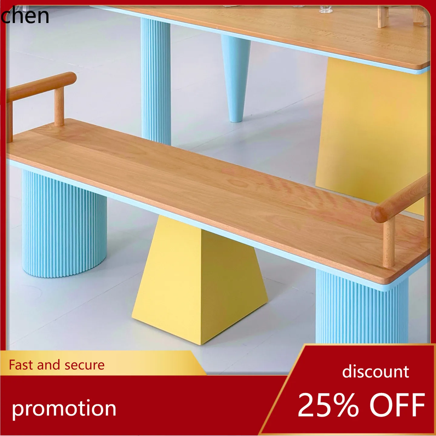 CZ long bench chair for restaurant, cafe, homestay, island decoration, shoe changing stool