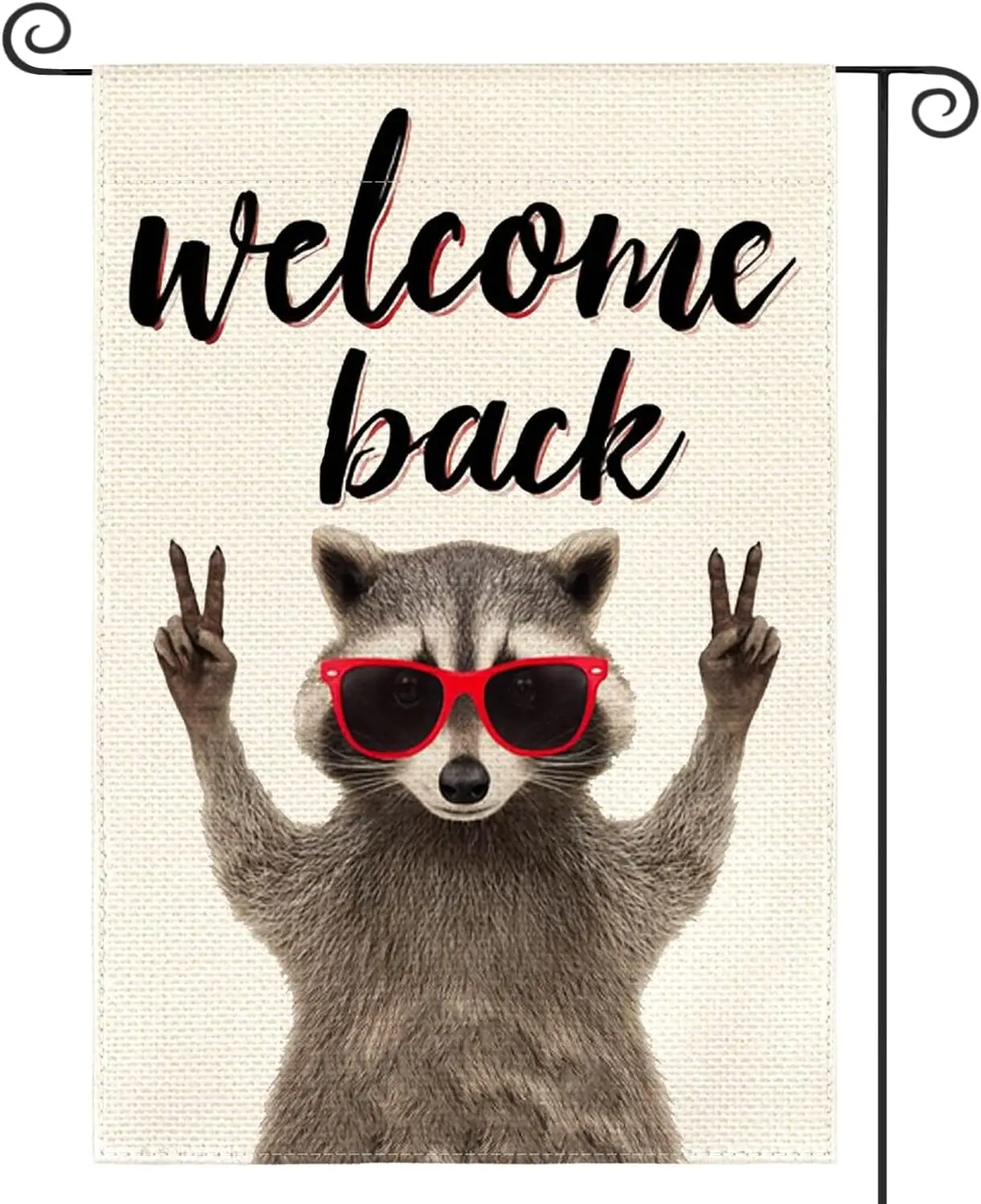 AVOIN colorlife Welcome Back Raccoon Garden Flag 12x18 Inch Outside | Double-sided, weather & fade resistant, outdoor ya llp