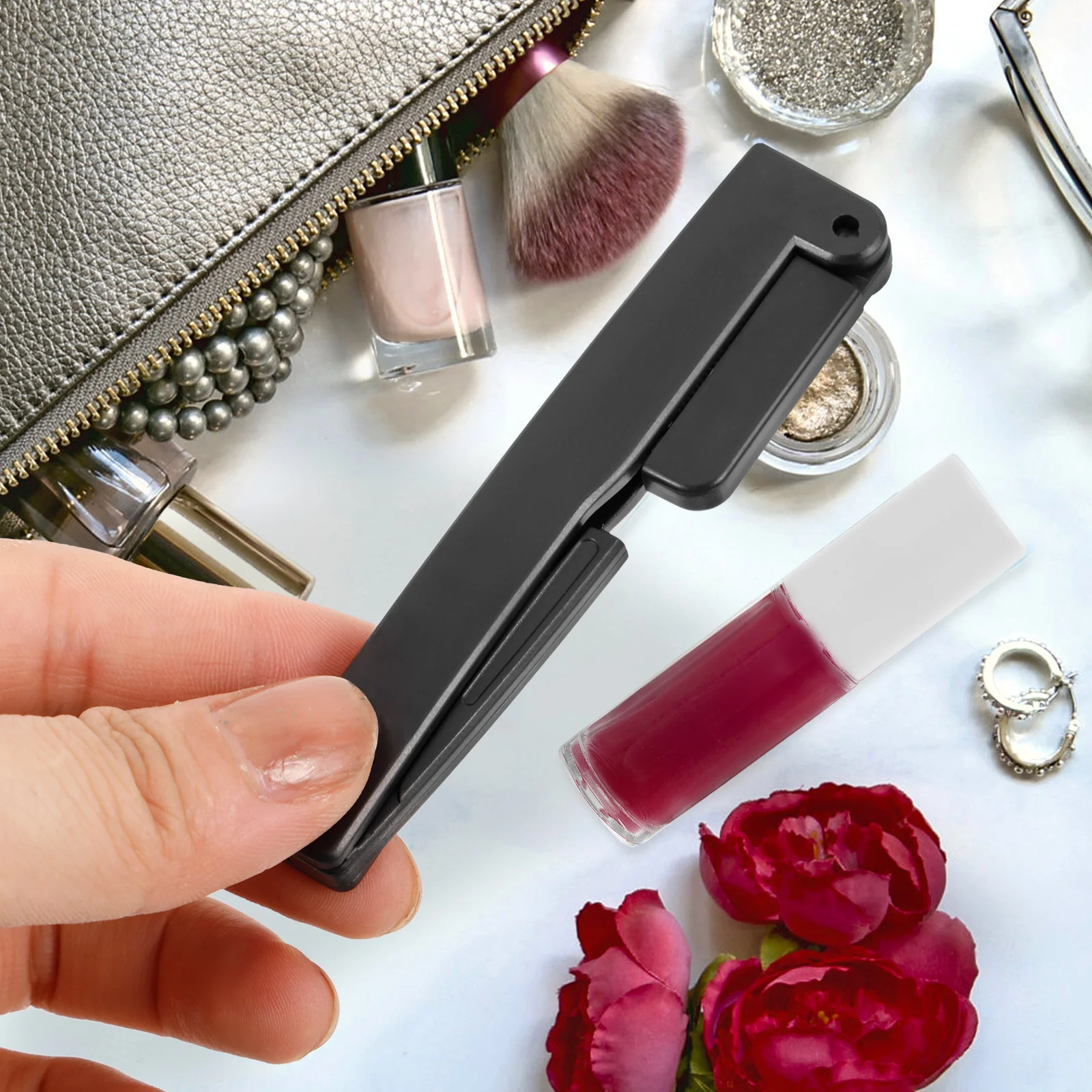 Zusammenklappbare Wimpernbürste, Wimpernkamm-Separator, doppelseitige Augenbrauenbürste, leichter Wimpern-Mascara-Applikator für die Wimpernverlängerung