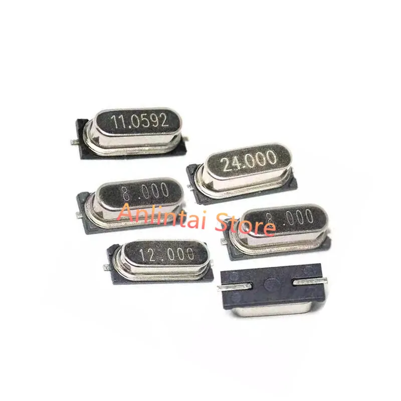 10PCS Surface-Mounted Passive Crystal Oscillator  49S SMD 4M 6M 8M 10M 11.0592M 12M 16M 20M 22.1184M 24M 25M 26M 27M 30M 32M