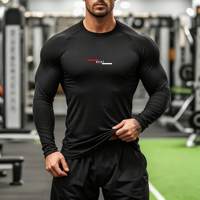 Men Sport T-shirt Quick Dry Bodybuilding Running Shirt Long Sleeve Compression Top Gym T Shirt
