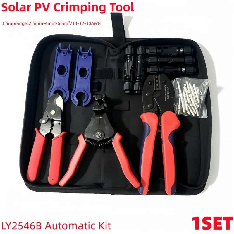 Solar Crimping Tool Set Photovoltaic Solar Connector Kit 1000V 30A Panel Solor Connectors for PV/MC Cable 2.5/4/6mm2