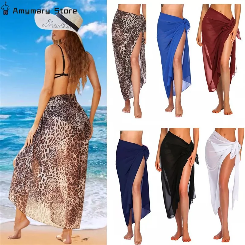 

New Summer Women's Sexy Beach Dress Chiffon Breathable Bikini Cover-Ups Seaside Holiday Party Swimsuit Cover One-piece Scarf