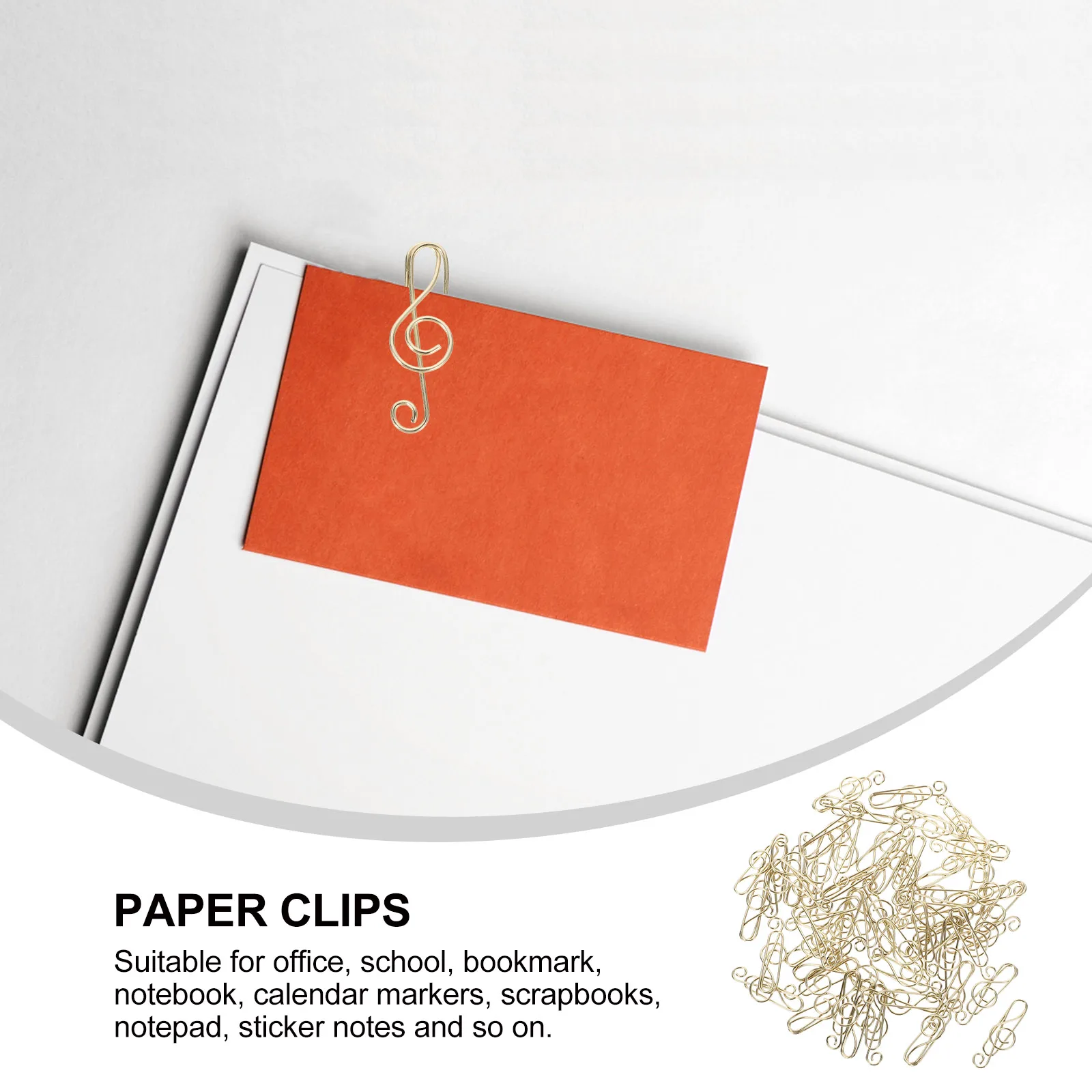 

50pcs Music Note Bookmarks Metal Paper Clips Decorative Office School Supplies Creative Design for Notebooks Calendars