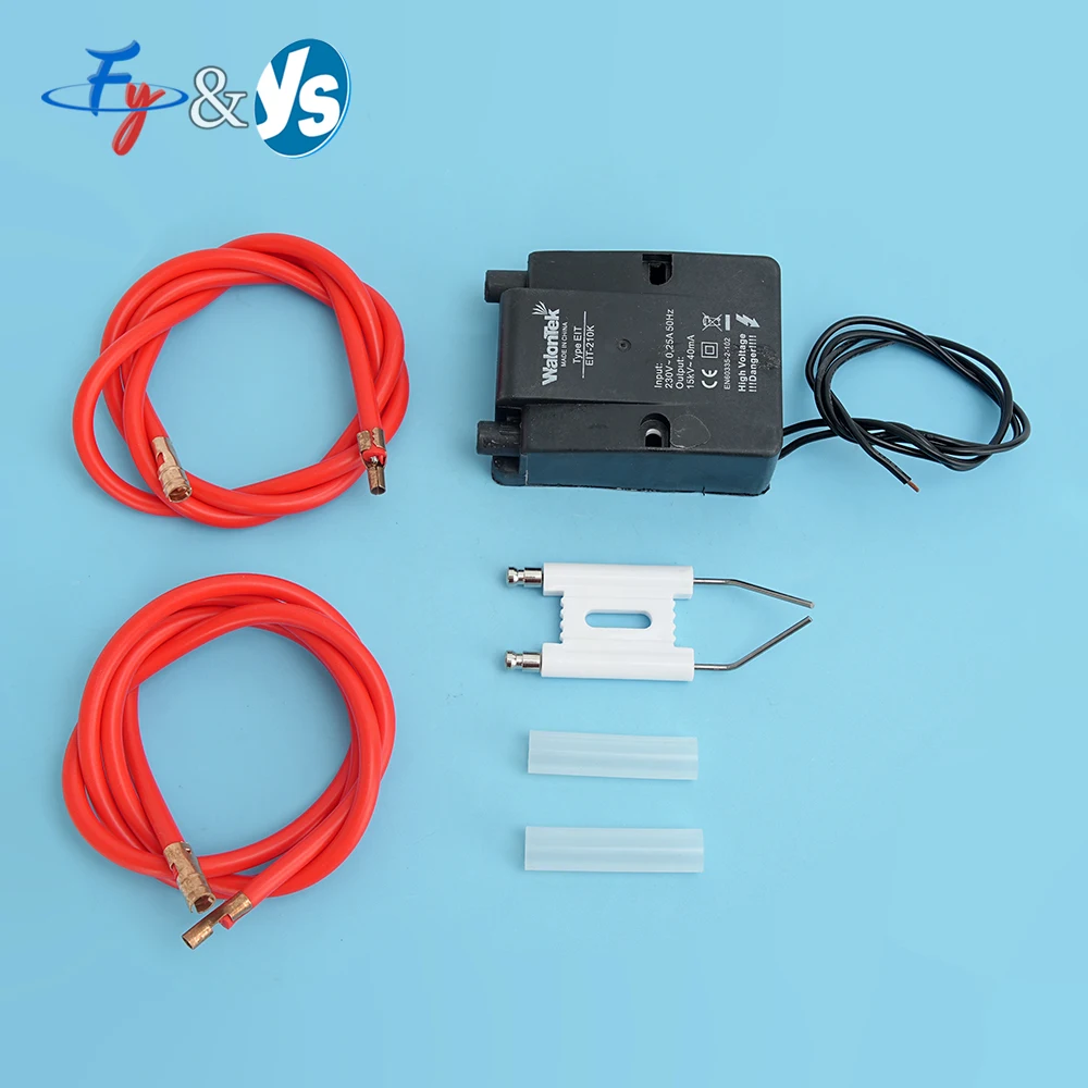 High Pressure Voltage Pulse Igniter, 15KV Ignitor Transformer, Ceramic Ignition Needle, 2PCS 100CM Cables
