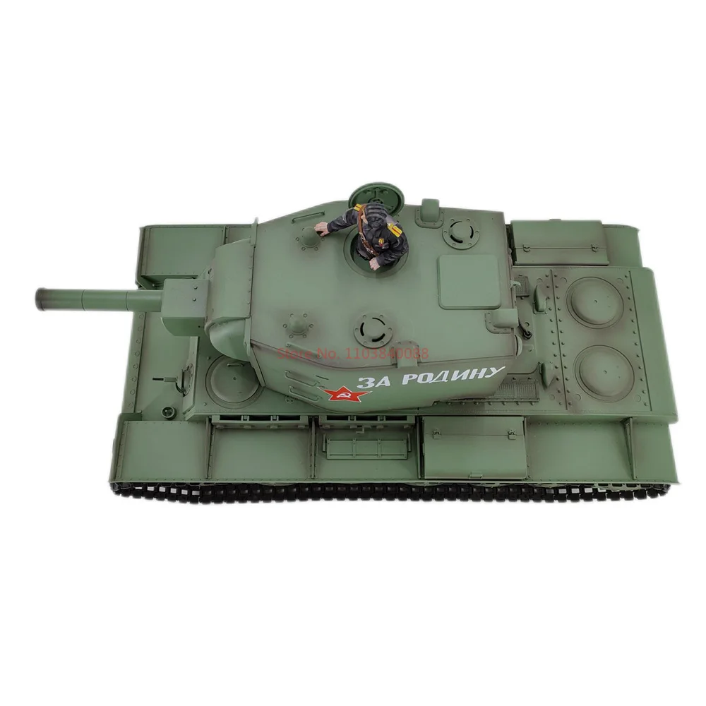 Henglong 1/16 3949-1 Russian Soviet Kv2 Heavy Remote Control Tank 7.0version Launching Smoke Track Simulation Military Model Toy