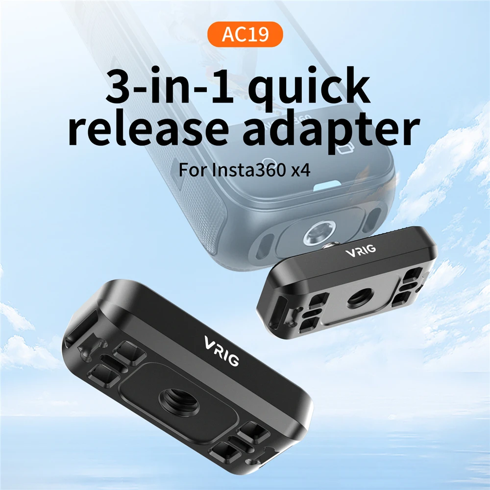 

3-in-1 Quick Release Adapter for Insta360 X4 with DJI-AC and 1/4inch Screw Port 3-in-1 Interface Magnetic Quick Release Mount