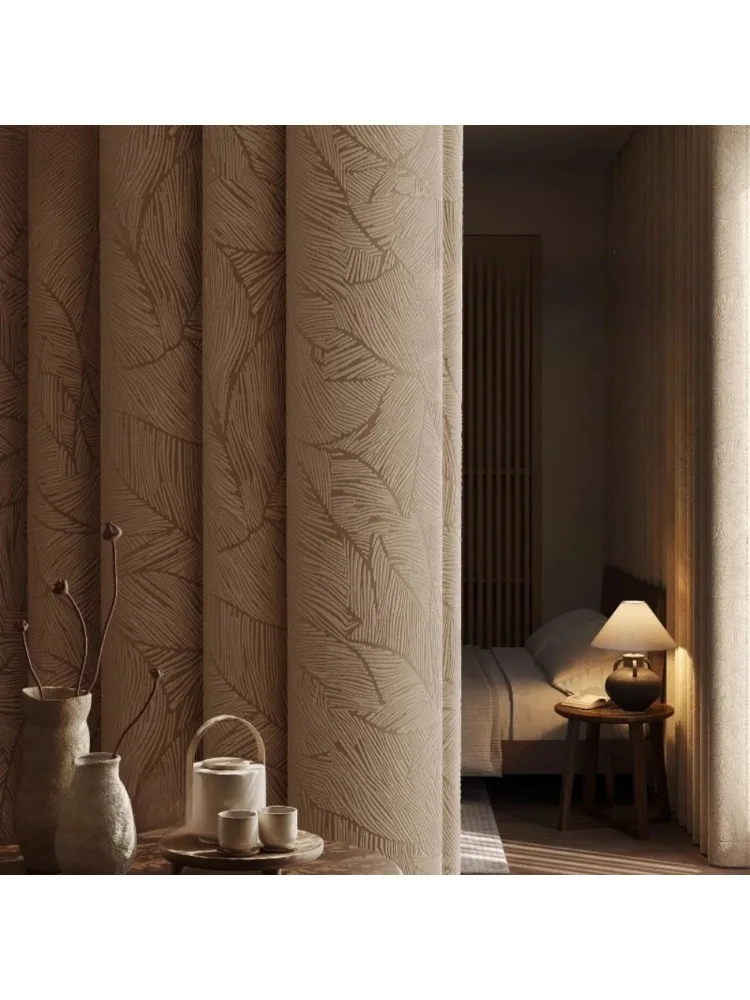 Thermische isolatiegordijnen voor slaapkamer Chenillestof Zonbescherming Lichtblokkerend Frans retro meloenpatroon Hoogwaardige gordijnen - afbeelding 2
