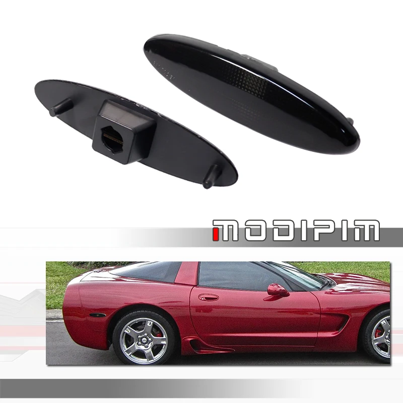 

Smoked Lens Car Rear Bumper Side Fender Marker Light Housings For 1997 1998 1999 2000 2001 2002 2003 2004 Chevrolet Corvette C5