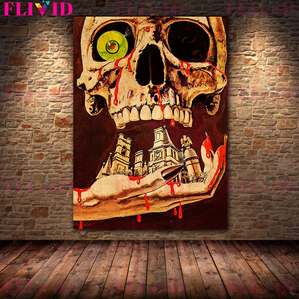 Night Of The Demon And The Banshee Horror Movie Wall Art Canvas Painting The Hell House Art Poster And Print Decoration Unframed