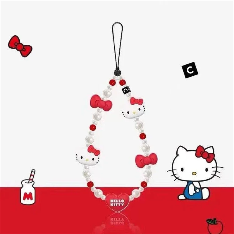 Sanrio Hello Kitty Handykette Kawaii Cartoon Armband Schmuck Schlüsselanhänger Hoch attraktiver Charme Mode Urlaub Geschenke