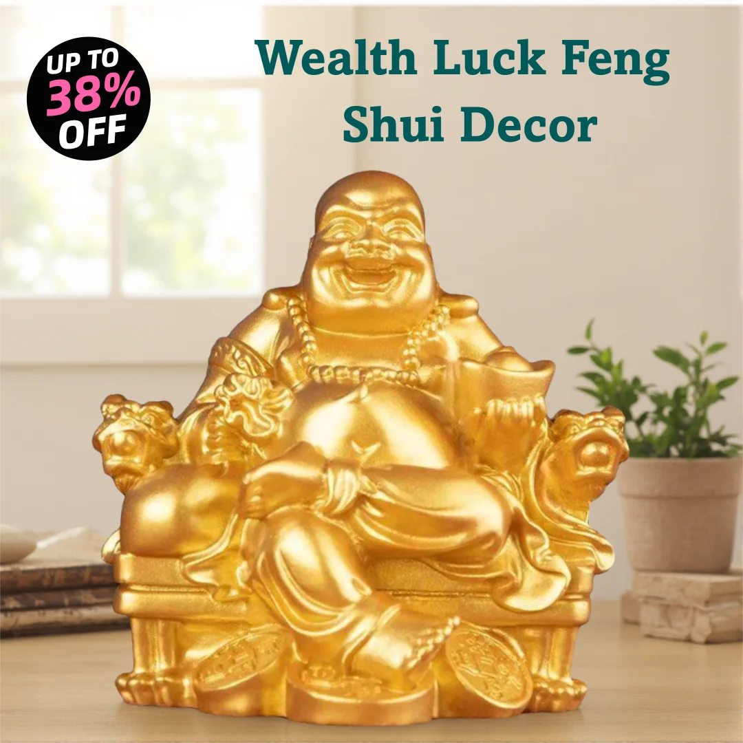 Resin Dragon Chair Laughing Buddha Statue ，Retro character lucky ornaments Chinese Buddha Statue Home decoration accessories