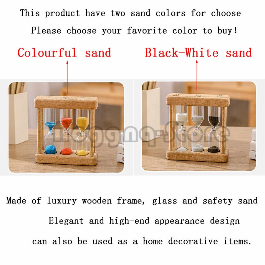 Solid Wood Frame Vintage 1/3/5 Minutes Timing Retro Kitchen Brush Teeth Study Sand Hourglass Timer Sandglass Home Desk Decor Toy