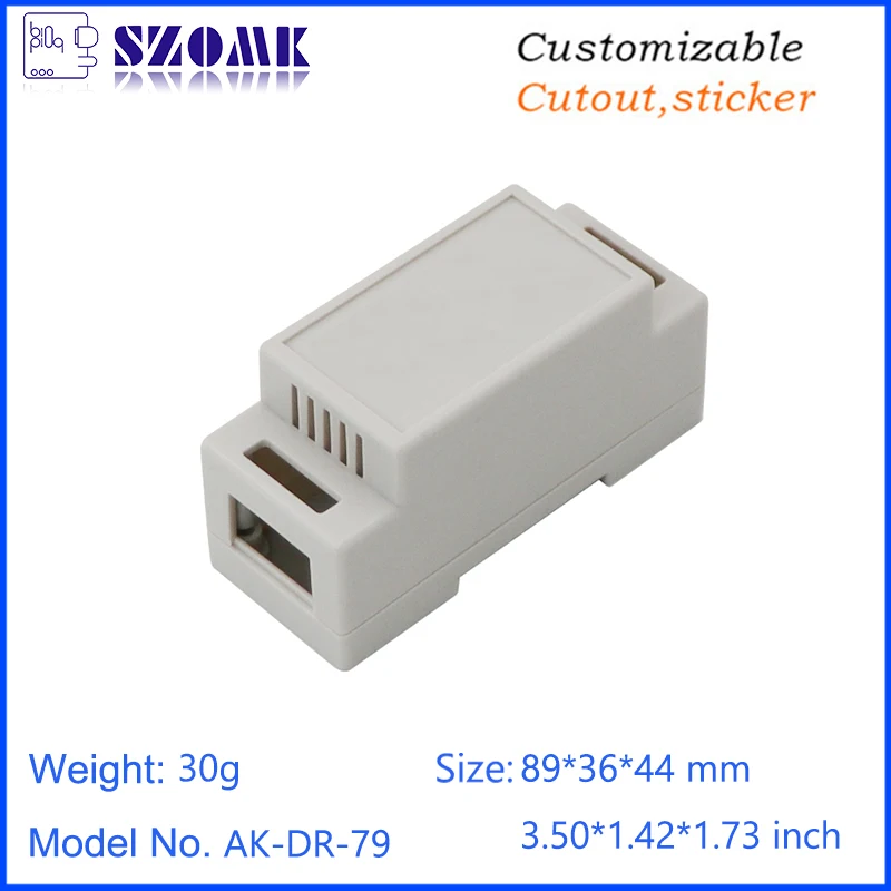 SZOMK 89*36*44 Mm Pcb Din Rail Mount Enclosure Din Rail Electronic Enclosure