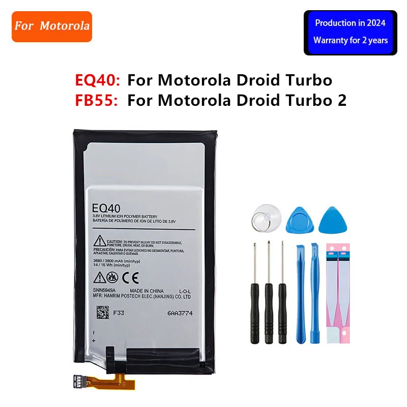 Original EQ40 FB55 Battery For  Motorola Moto Droid Turbo XT1225 XT1254 XT885 XT928 2 XT1585 XT1581 XT1580 /Moto X Force+Tools