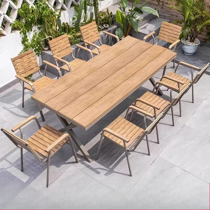 Outdoor tables chairs,wood three-five-piece set, courtyard anti-corrosion, waterproof &sun protection, leisure open-air balcony