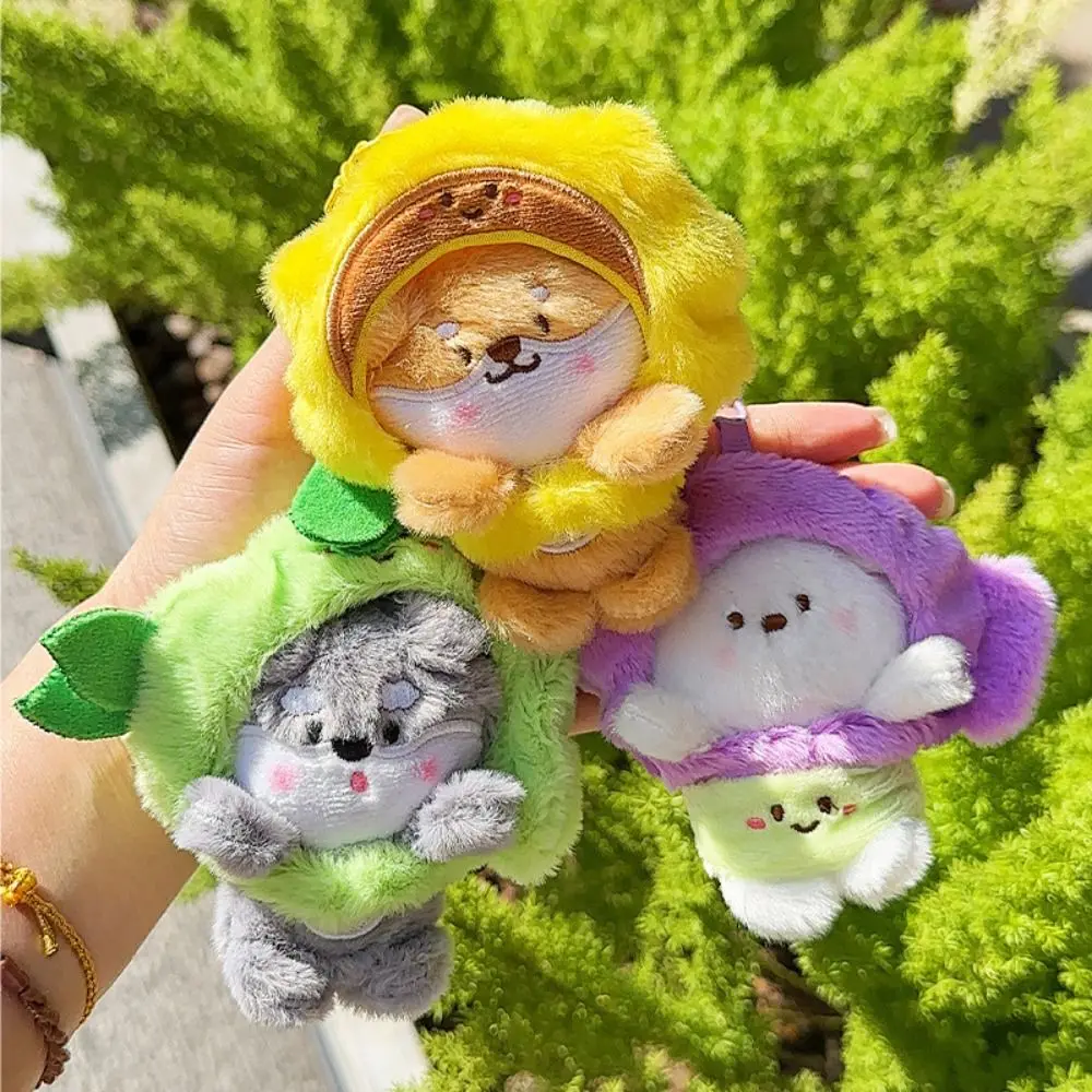

PP Cotton Dog Headgear Plush Pendant Soft Fluffy Dog Plushies Keychains Comfortable Cartoon Dog Head Set Keychain Kids Gifts