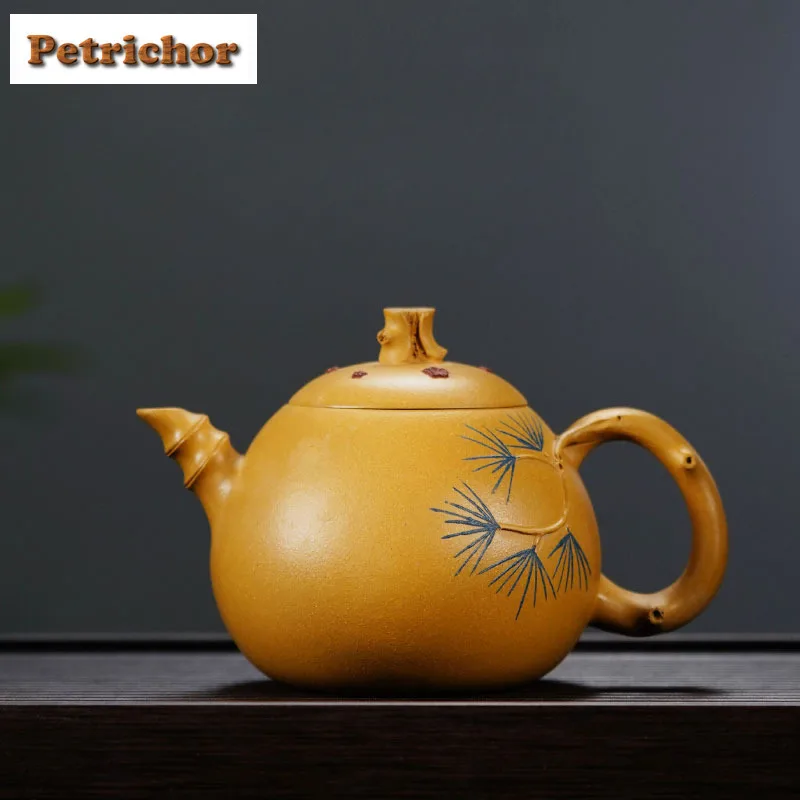 

360ml Antique Yixing Purple Clay Teapots Handmade Wen Dan Pot Raw Ore Section Mud Tea Soaking Kettle Zisha Tea Set Tea Services