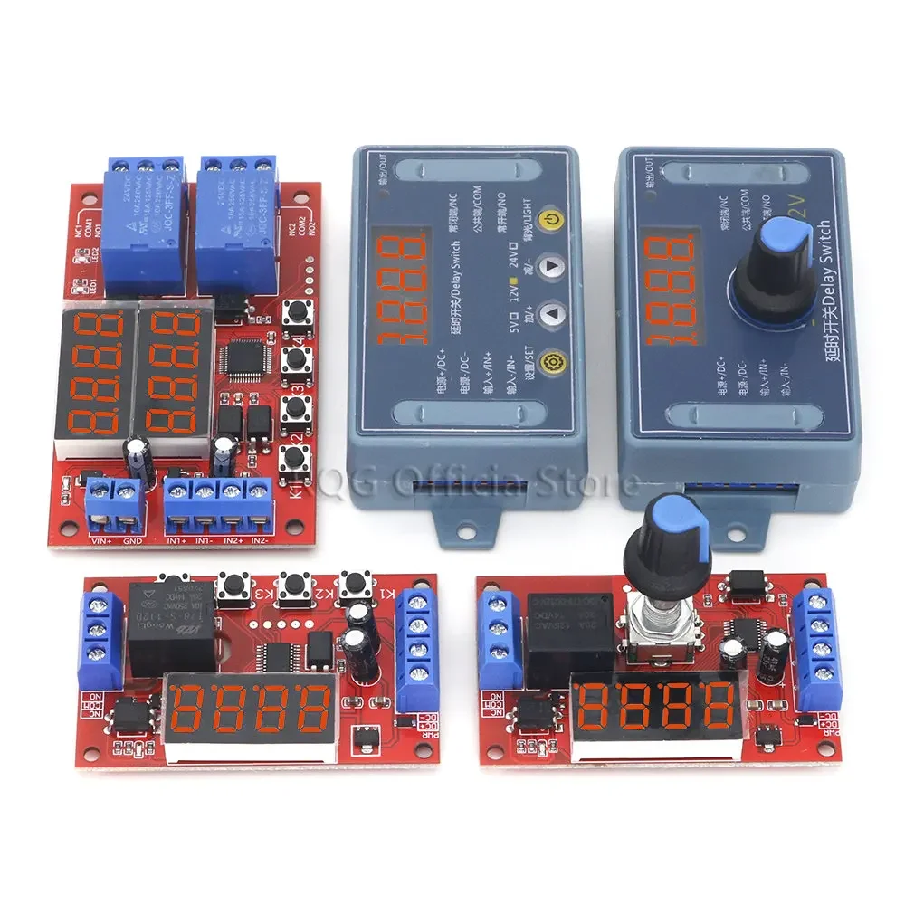 Módulo de relé de retardo de tiempo ajustable, temporizador Digital LED de 5V, 12V, 24V, 10A, CC