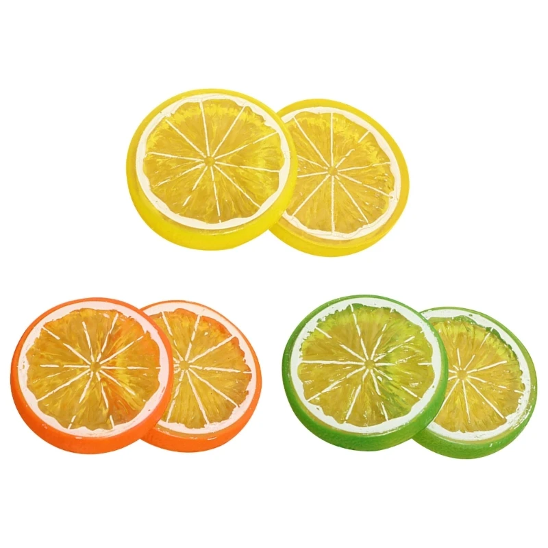 Künstliche Zitronenscheiben-Dekorationen, 2er-Set für Küchen-Esstisch-Mittelstücke 55KC – Detail 1