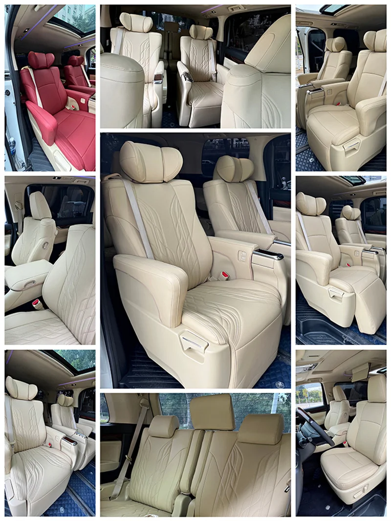 Custom Fit Car Seat Covers for 2015-2022 Toyota Alphard 30 40 Series Vellfire 7 8 Seats Full Set  Front Middle and Rear Seats