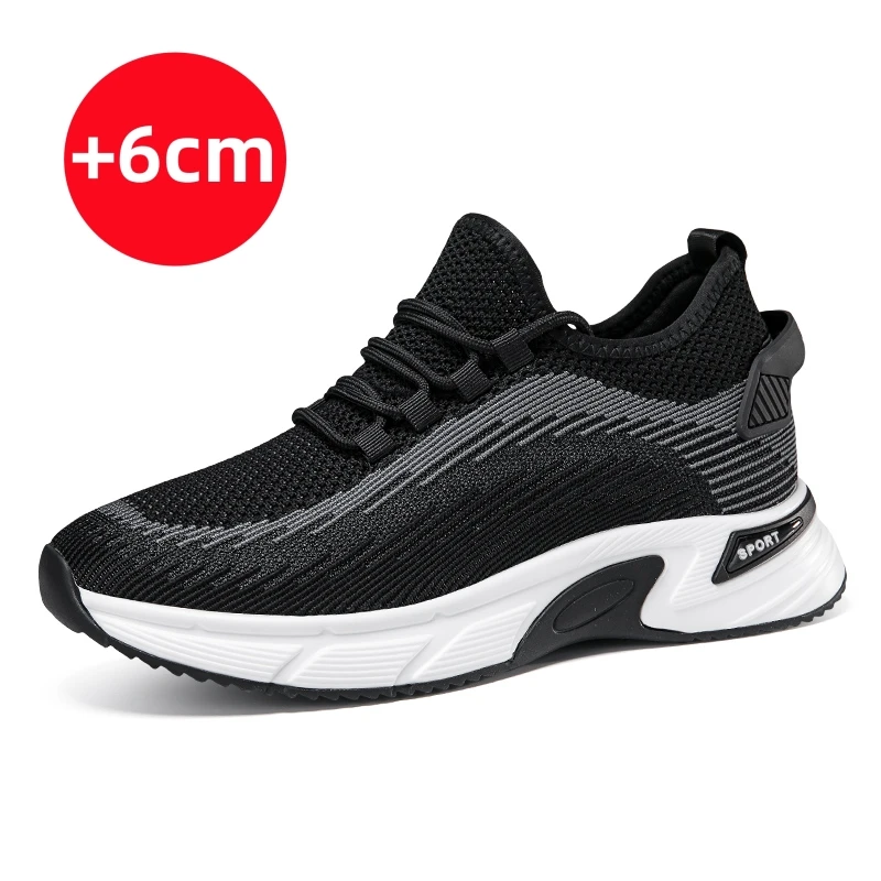 High Quality Brand Fly Woven Mesh Shoes Increased Height for Casual Wear Men's Fashionable Men's Outdoor Sports Casual Shoes