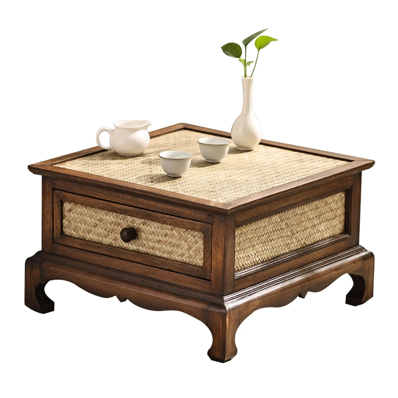 

Solid wood tatami small table square low table kang balcony