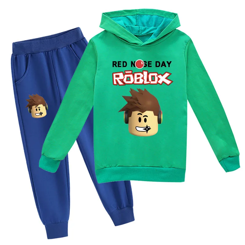 Roblox Casual and Comfortable Suit Boys and Girls Children's Sweatshirt and Trousers Two-piece Set Kids Clothes Boys Girl Gift