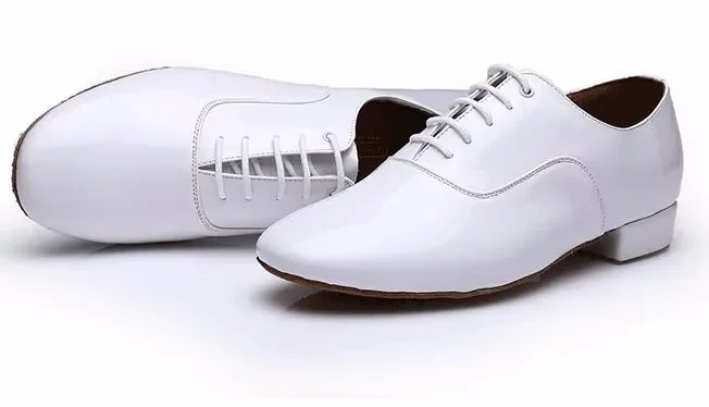 Discount New High Quality White Black PU Leather Men's Ballroom Dance Shoes/ Salsa Tango Dance Shoes/ Latin Dance Shoes Men