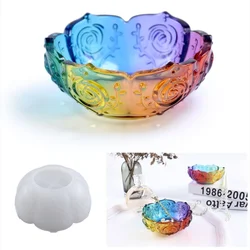 Lotus Storage Bowl Epoxy Silicone Mold  DIY Rose Storage Box Mirror Surface Resin Epoxy Mold Home Decoration