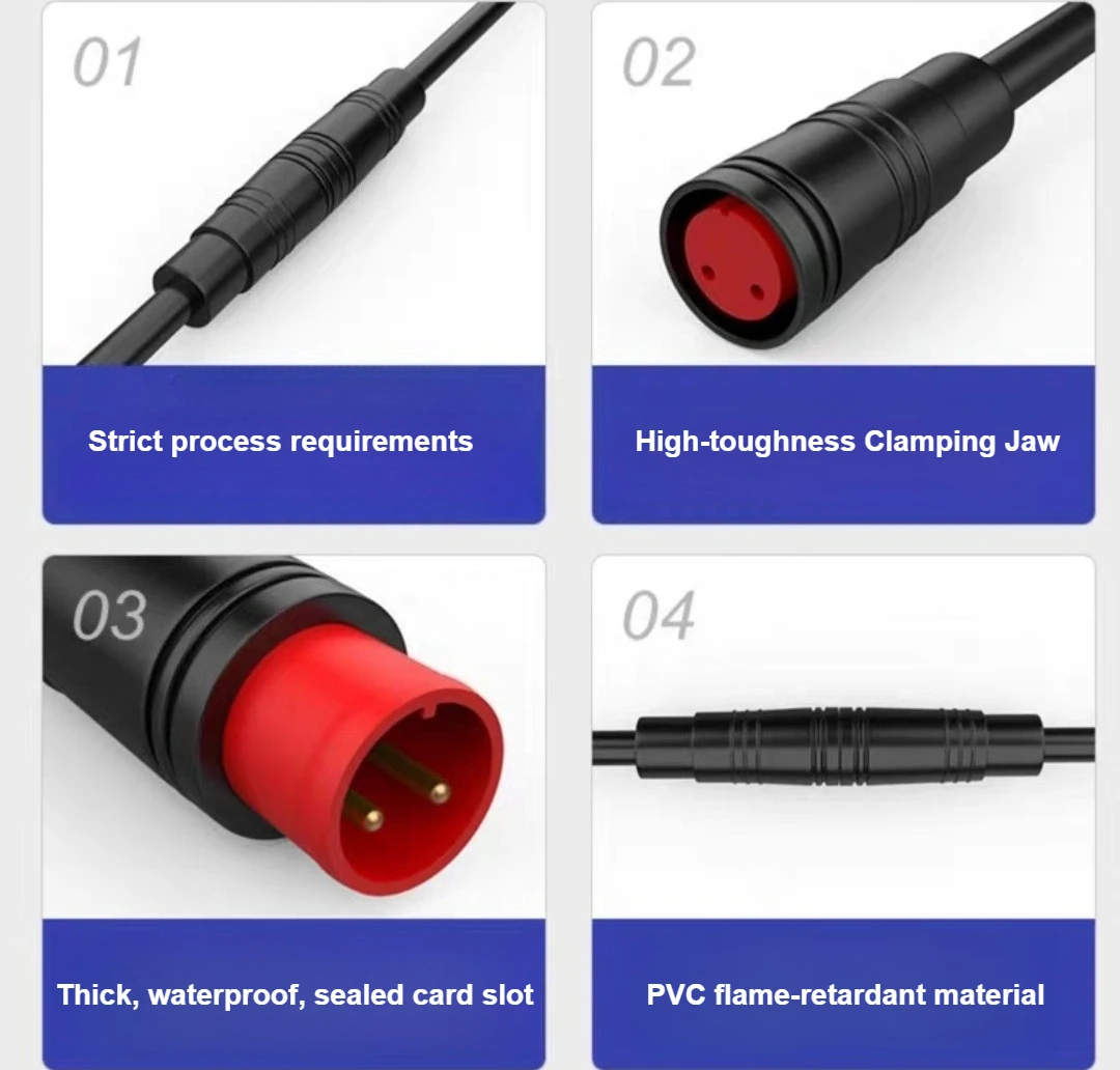 1 Paar 2-6 Pin M6 Elektrofahrrad-Verbindungsstecker, Verdrahtungsleitung, Roller-Bremskabel-Stecker, Signalverbindungssensor-Kabel 20CM – Detail 3