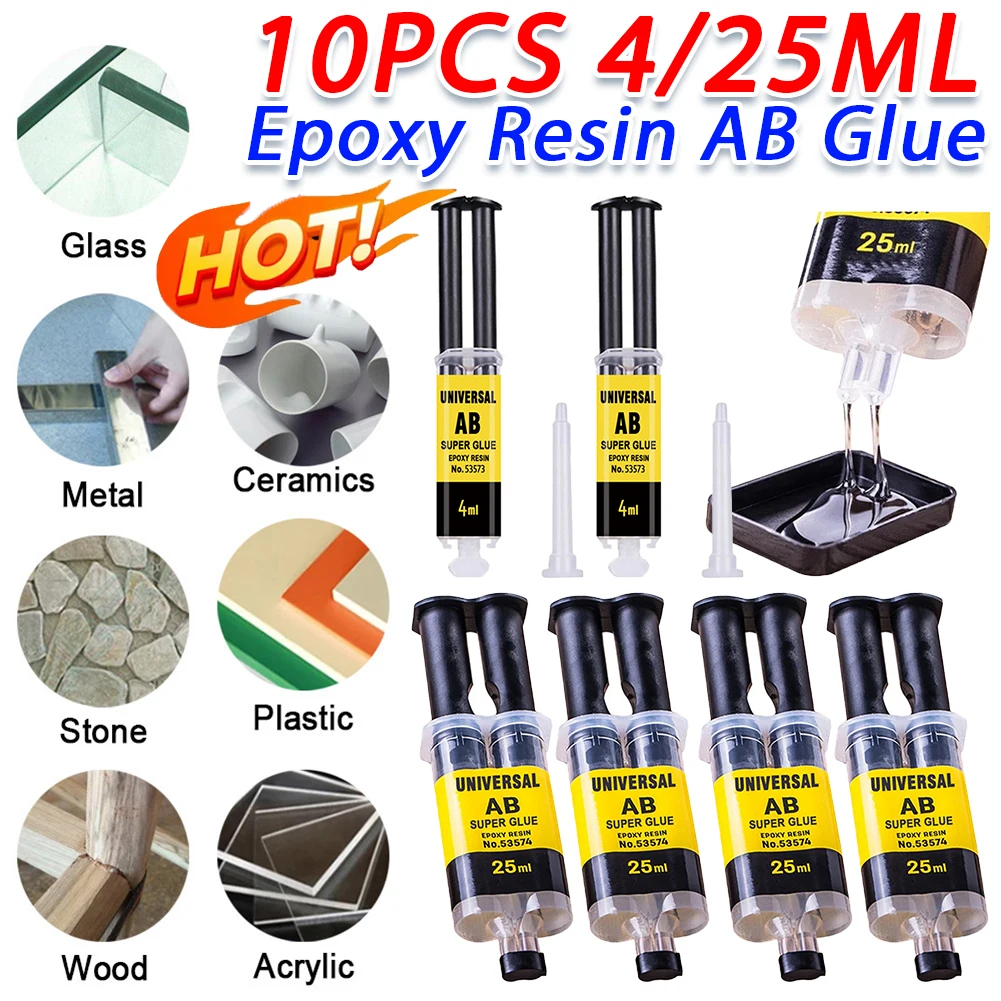 1-10PCS 25ML Portable Universal Adhesive Super AB Glue for Glass Metal Ceramic Hardware Multi-functional Convenient Repair Glue