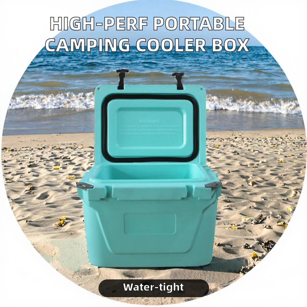 Custom Portable High-Performance Hard Plastic Ice Cooler Box for Outdoor Camping Picnics Insulated Food Storage Letter Pattern