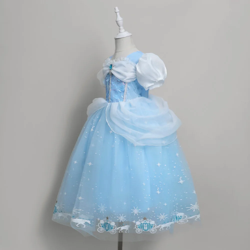 Girls Party Dresses 100cm-140cm Princess Cosplay Dress Baby Performance Costume Birthday Wedding Kids Halloween Day