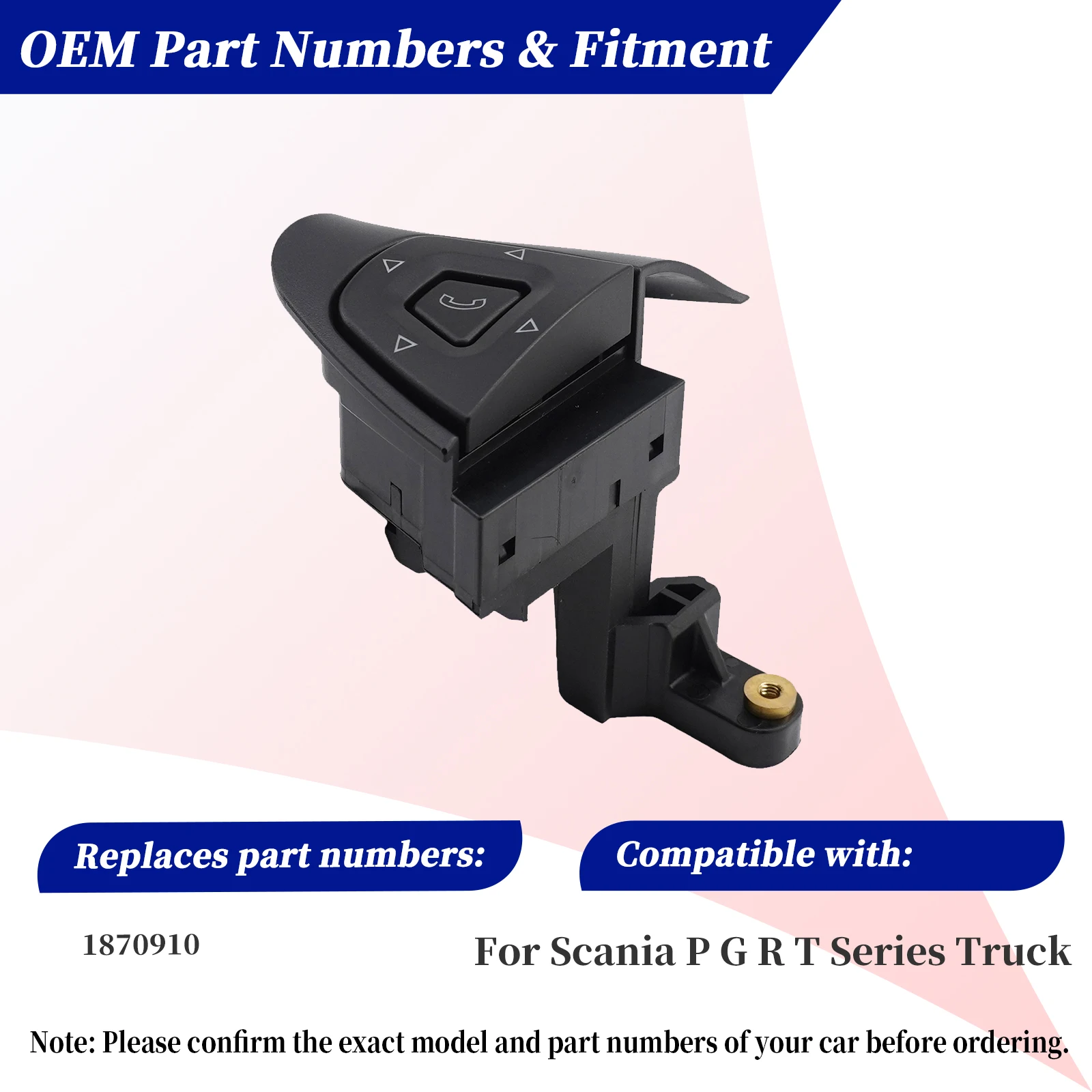 YITRUM 1870910 For SCANIA P G R T Series For SCANIA F K N Serie 2004- Truck Steering Wheel Switch Menus Button Knob 5Pins