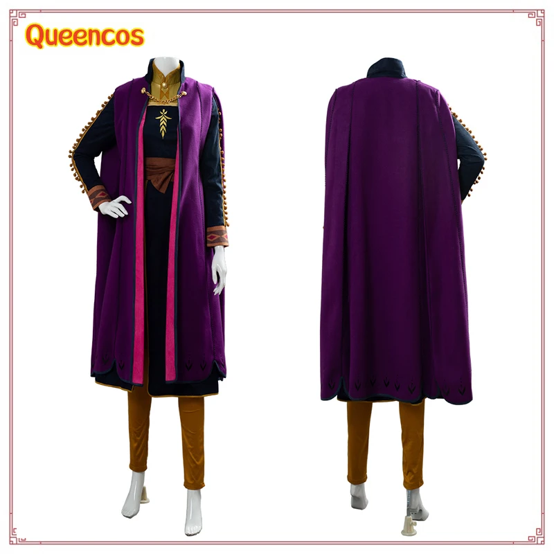 Halloween Anna Princess Cosplay Costume Women Dress Belt Robe Outfits Fantasia Carnival Party Adult Suit