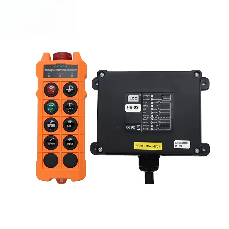 

HB-2S Wireless Radio Crane Remote Control IP67 Waterproof Dustproof Oilproof 2 Button Single Speed for Outdoor Use