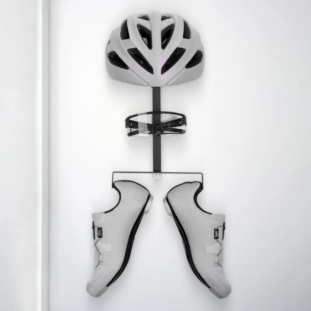 Wall Mount Motorcycle Helmet Holder Hooks Bicycle Sports Helmet Goggles Shoes Pump Cycling Equipment Display Rack Hanger view 3