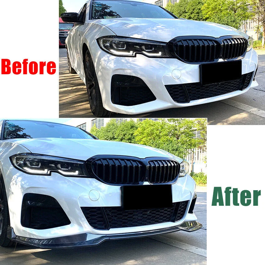المصد الأمامي الفاصل الشفاه لسيارات BMW 3 Series G20 G21 320i 330i 2019-2022 M الرياضة نمط الناشر الحرس طقم هيكل السيارة غطاء
