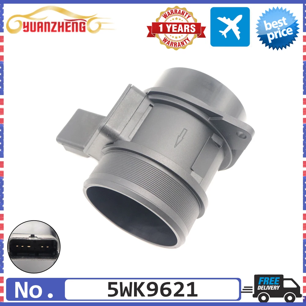 

5WK9621 Car MAF MASS AIR FLOW METER SENSOR FOR PEUGEOT 306 307 406 806 2.01920.7S 19207S 8ET009142101 9629471080 8ET009142-101