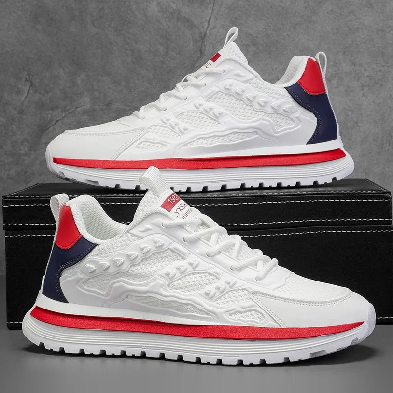 

Men Sports Shoes Breathable Mesh 2025 Summer Outdoor Casual Shoes Soft Sole Comfort Fashion Thick Soled Running Shoes Man